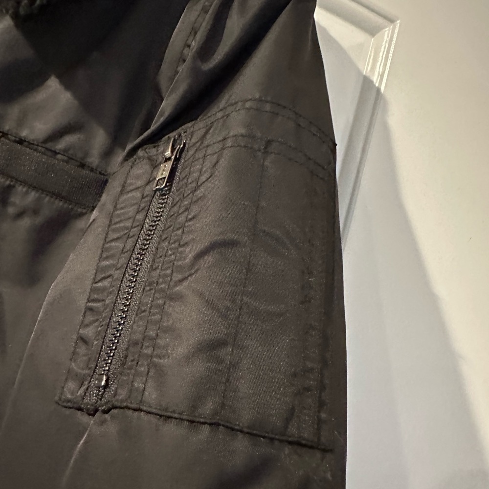 Joes Jeans heavy black bomber jacket / with army detail lining / pre-loved - Picture 5 of 12